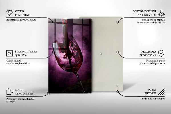 Skleněná krájecí deska Sklenice vína