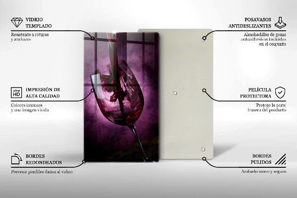 Skleněná krájecí deska Sklenice vína