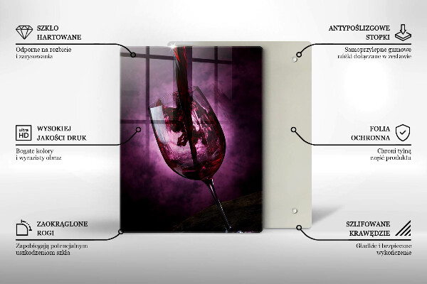 Skleněná krájecí deska Sklenice vína