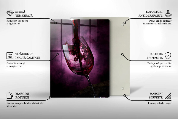 Skleněná krájecí deska Sklenice vína