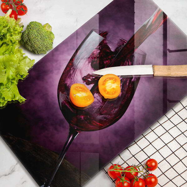 Skleněná krájecí deska Sklenice vína