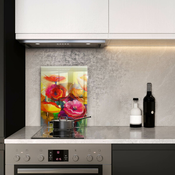 Skleněná krájecí deska Malované barevné květiny