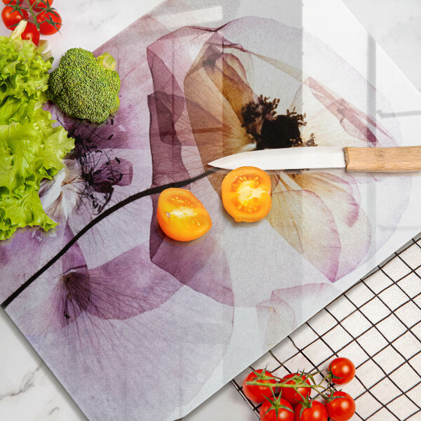 Skleněná krájecí deska Jemné květiny