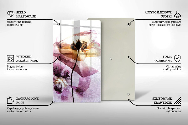 Skleněná krájecí deska Jemné květiny