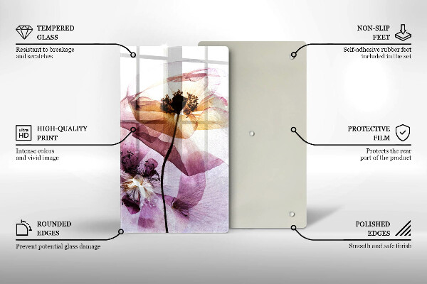 Skleněná krájecí deska Jemné květiny