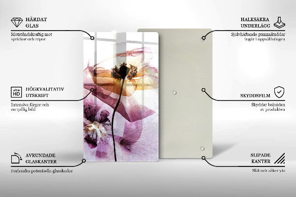 Skleněná krájecí deska Jemné květiny