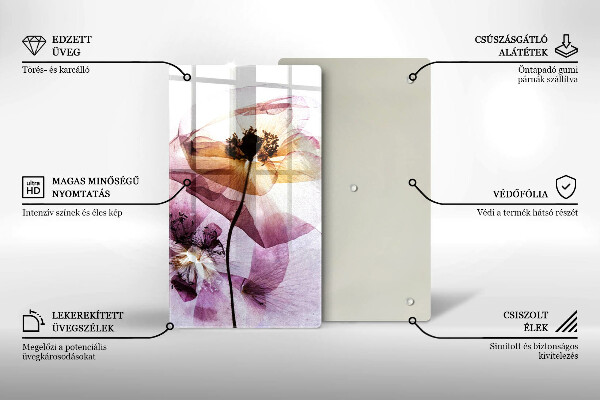 Skleněná krájecí deska Jemné květiny