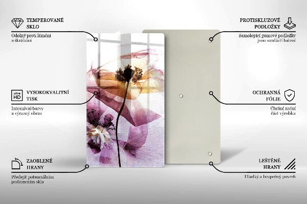 Skleněná krájecí deska Jemné květiny