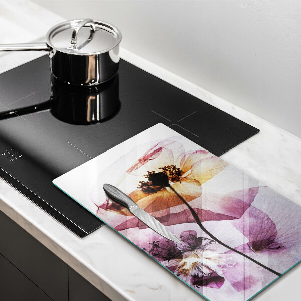 Skleněná krájecí deska Jemné květiny