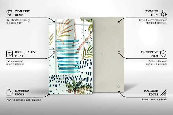 Skleněná krájecí deska Prázdninové ilustrace