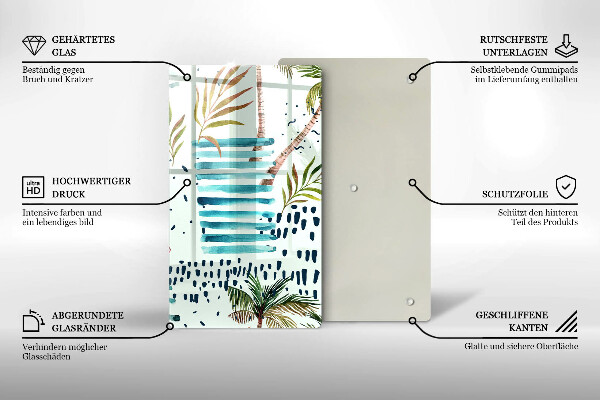 Skleněná krájecí deska Prázdninové ilustrace