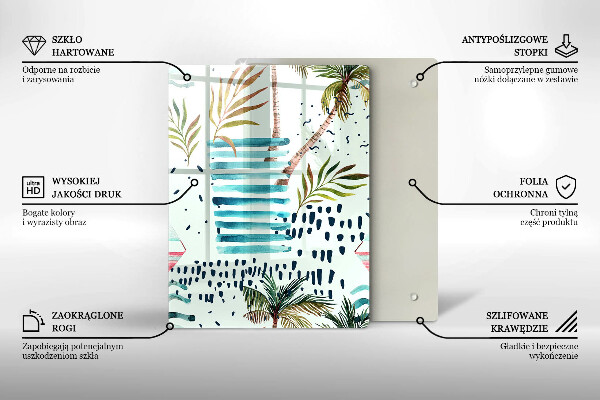 Skleněná krájecí deska Prázdninové ilustrace