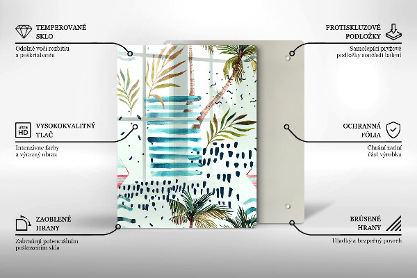 Skleněná krájecí deska Prázdninové ilustrace