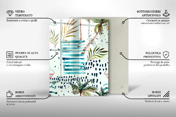 Skleněná krájecí deska Prázdninové ilustrace