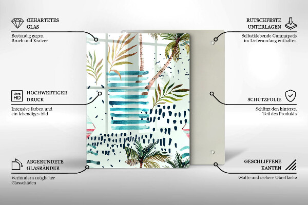 Skleněná krájecí deska Prázdninové ilustrace