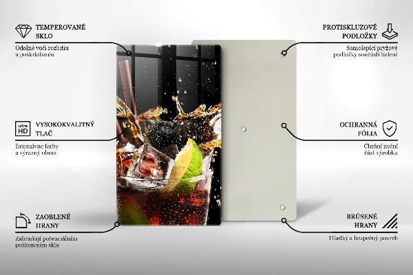 Skleněná krájecí deska Pijte s ledem