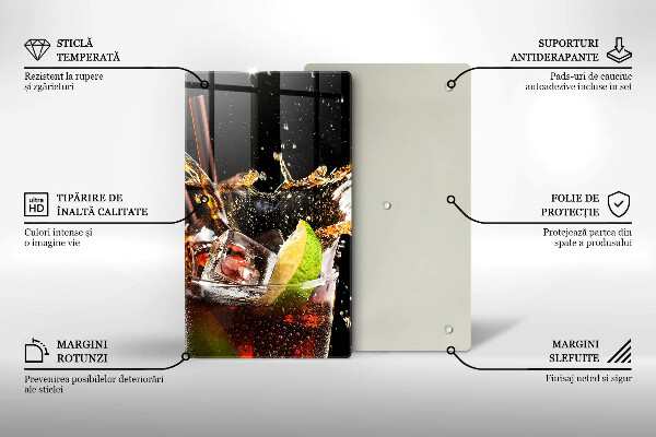 Skleněná krájecí deska Pijte s ledem