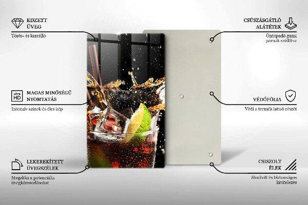 Skleněná krájecí deska Pijte s ledem