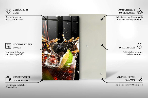 Skleněná krájecí deska Pijte s ledem