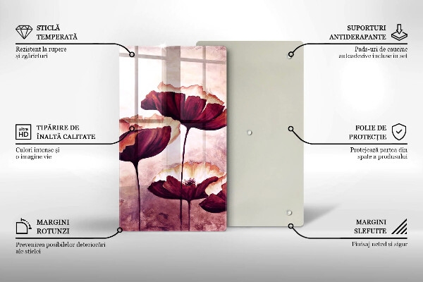 Skleněná krájecí deska Malování květin