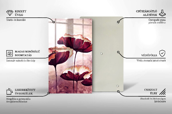 Skleněná krájecí deska Malování květin