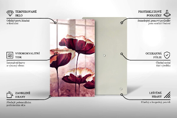 Skleněná krájecí deska Malování květin