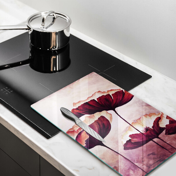 Skleněná krájecí deska Malování květin