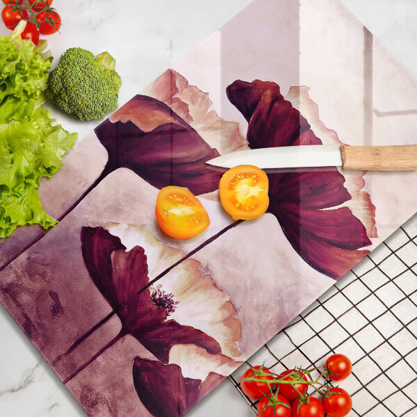 Skleněná krájecí deska Malování květin