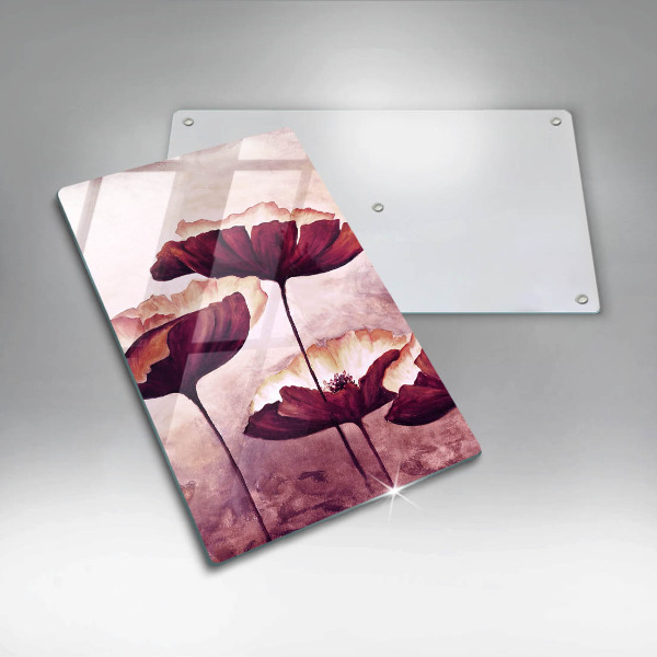 Skleněná krájecí deska Malování květin