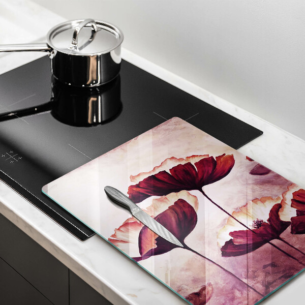 Skleněná krájecí deska Malování květin