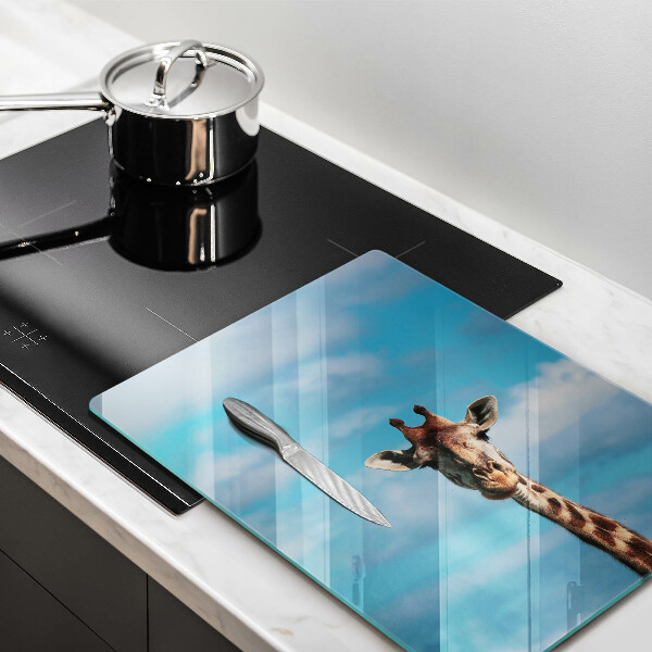 Skleněná krájecí deska Žirafa a nebe