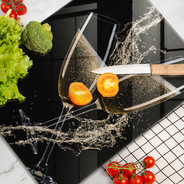 Skleněná krájecí deska Sklenice šampaňského