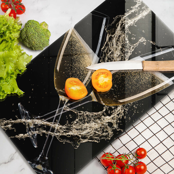 Skleněná krájecí deska Sklenice šampaňského