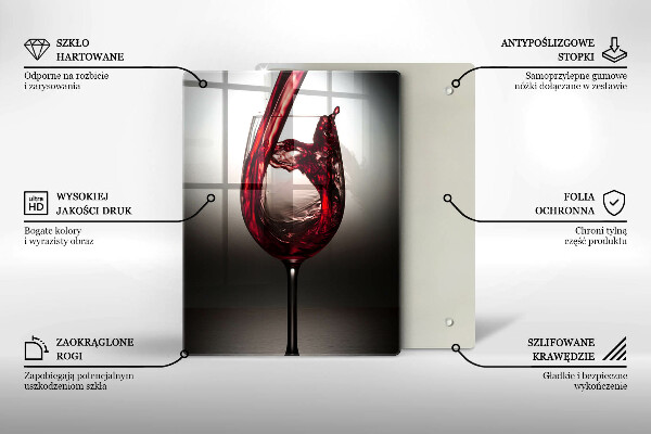 Skleněná krájecí deska Sklo a červené víno