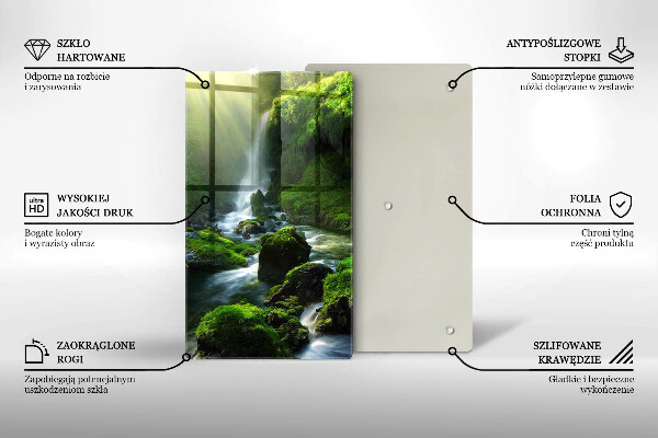 Skleněná krájecí deska Vodopád v džungli