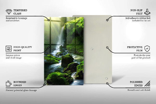 Skleněná krájecí deska Vodopád v džungli