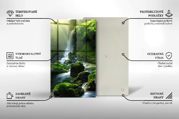 Skleněná krájecí deska Vodopád v džungli