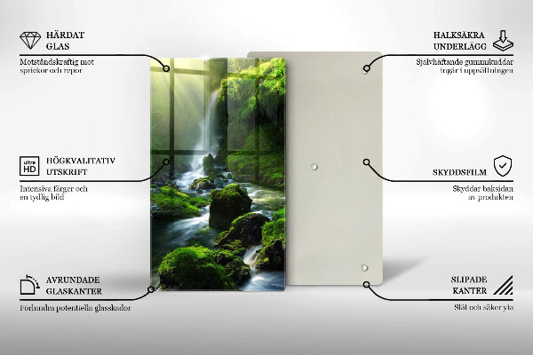 Skleněná krájecí deska Vodopád v džungli