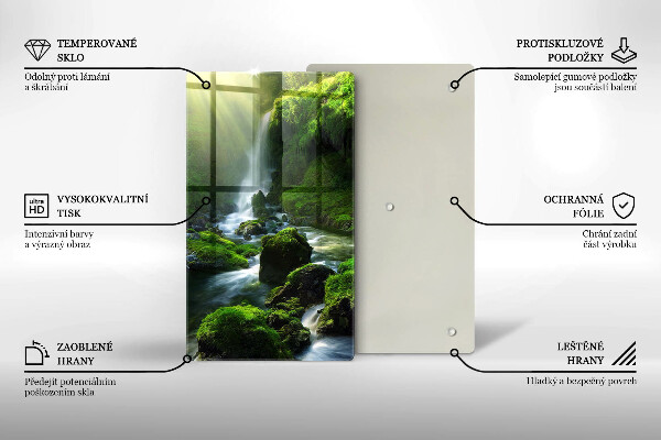 Skleněná krájecí deska Vodopád v džungli