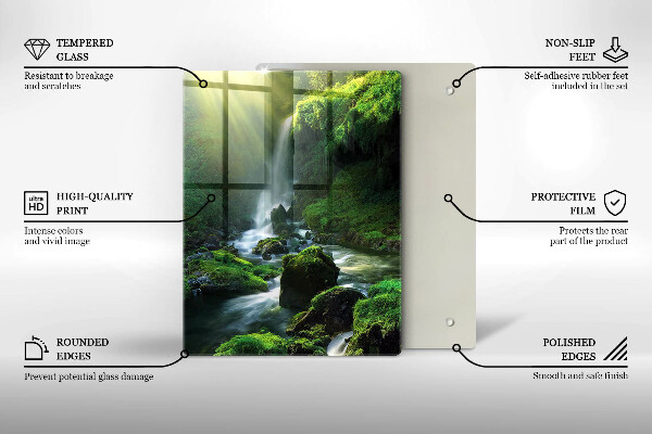 Skleněná krájecí deska Vodopád v džungli