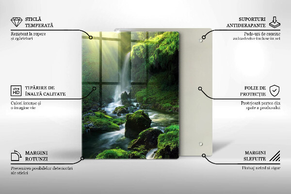 Skleněná krájecí deska Vodopád v džungli