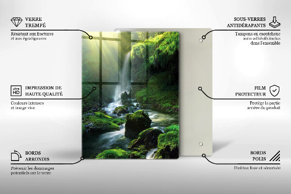 Skleněná krájecí deska Vodopád v džungli