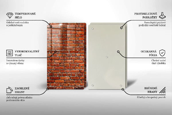 Skleněná krájecí deska Zeď z cihlové zdi