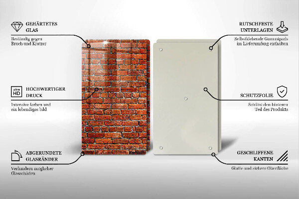 Skleněná krájecí deska Zeď z cihlové zdi