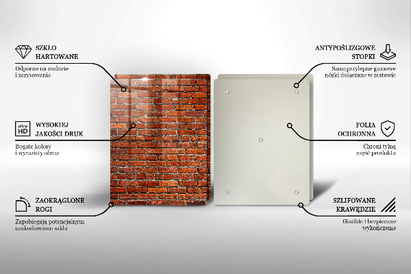 Skleněná krájecí deska Zeď z cihlové zdi