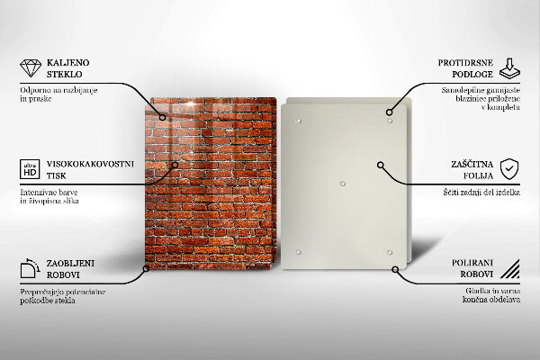 Skleněná krájecí deska Zeď z cihlové zdi