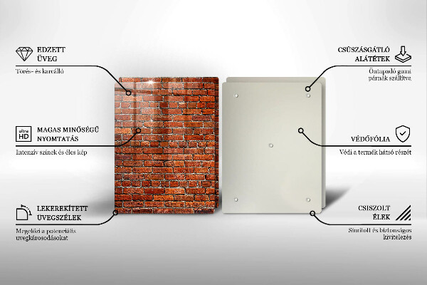 Skleněná krájecí deska Zeď z cihlové zdi