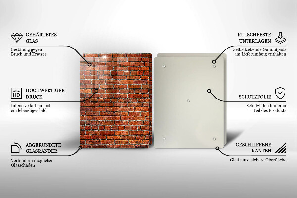 Skleněná krájecí deska Zeď z cihlové zdi