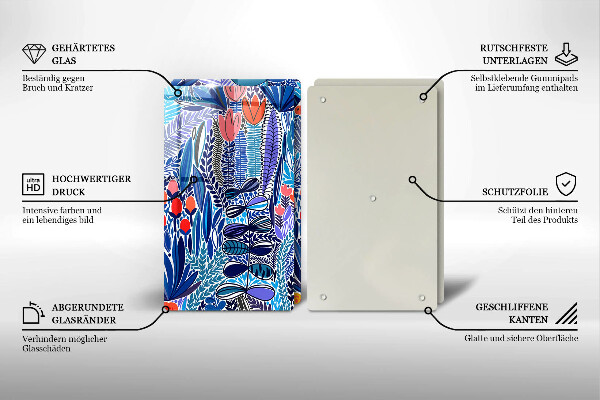 Skleněná krájecí deska Malovaná louka