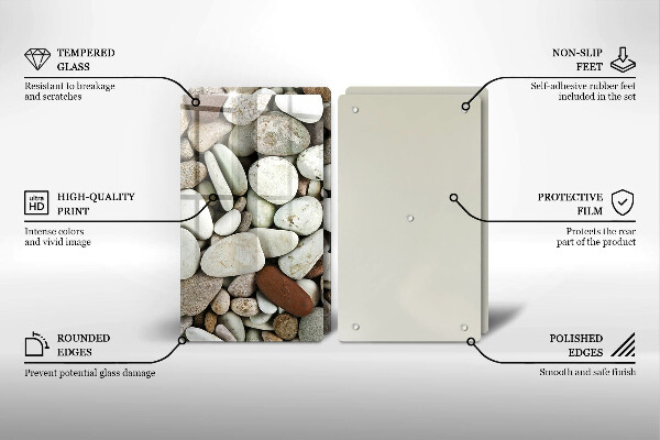 Skleněná krájecí deska Malé kameny pozadí
